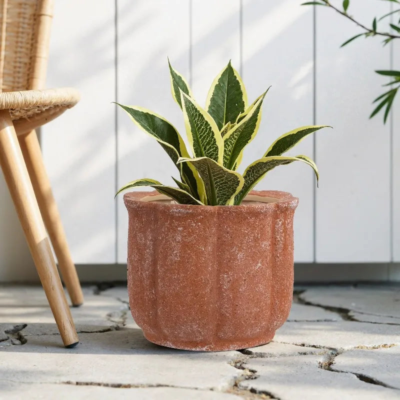 Terracotta Ceramic Flower Planter Pot With Drainage Hole And Plug