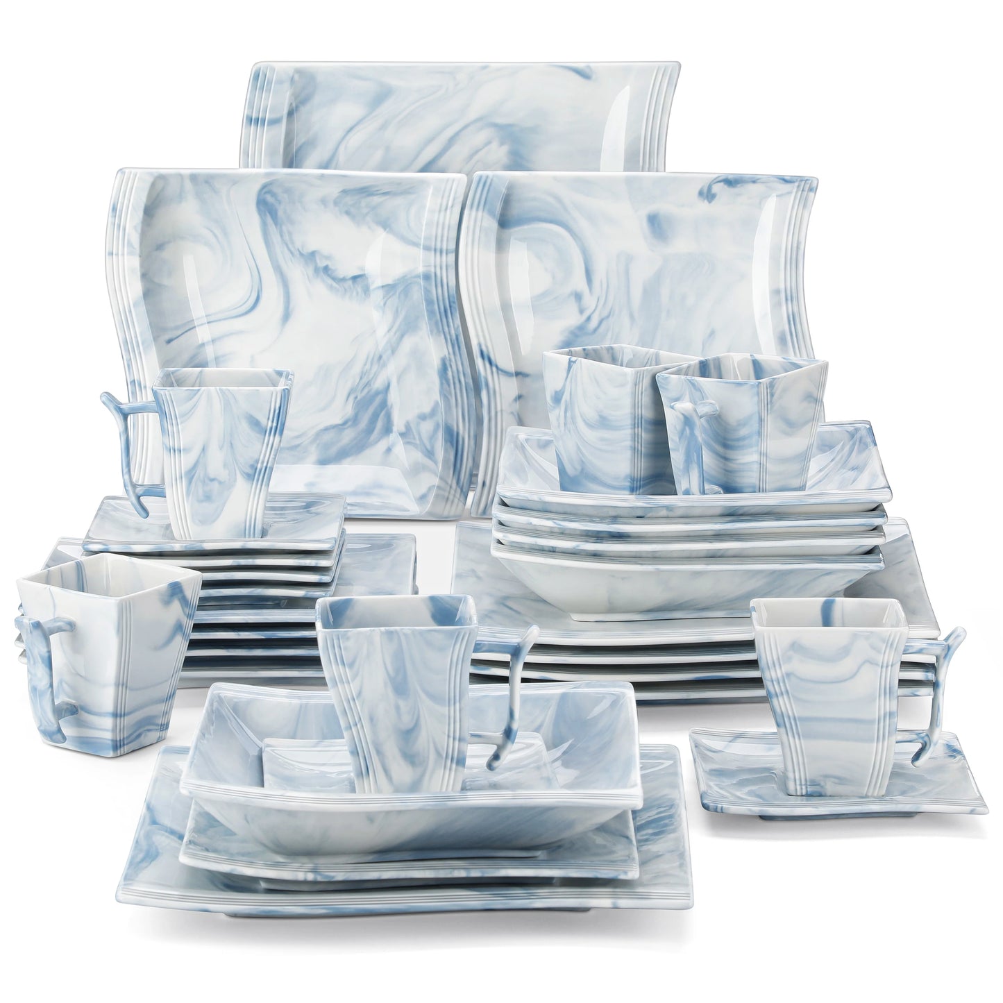 Malacasa White Porcelain Dinnerware Set For Everyday Dining
