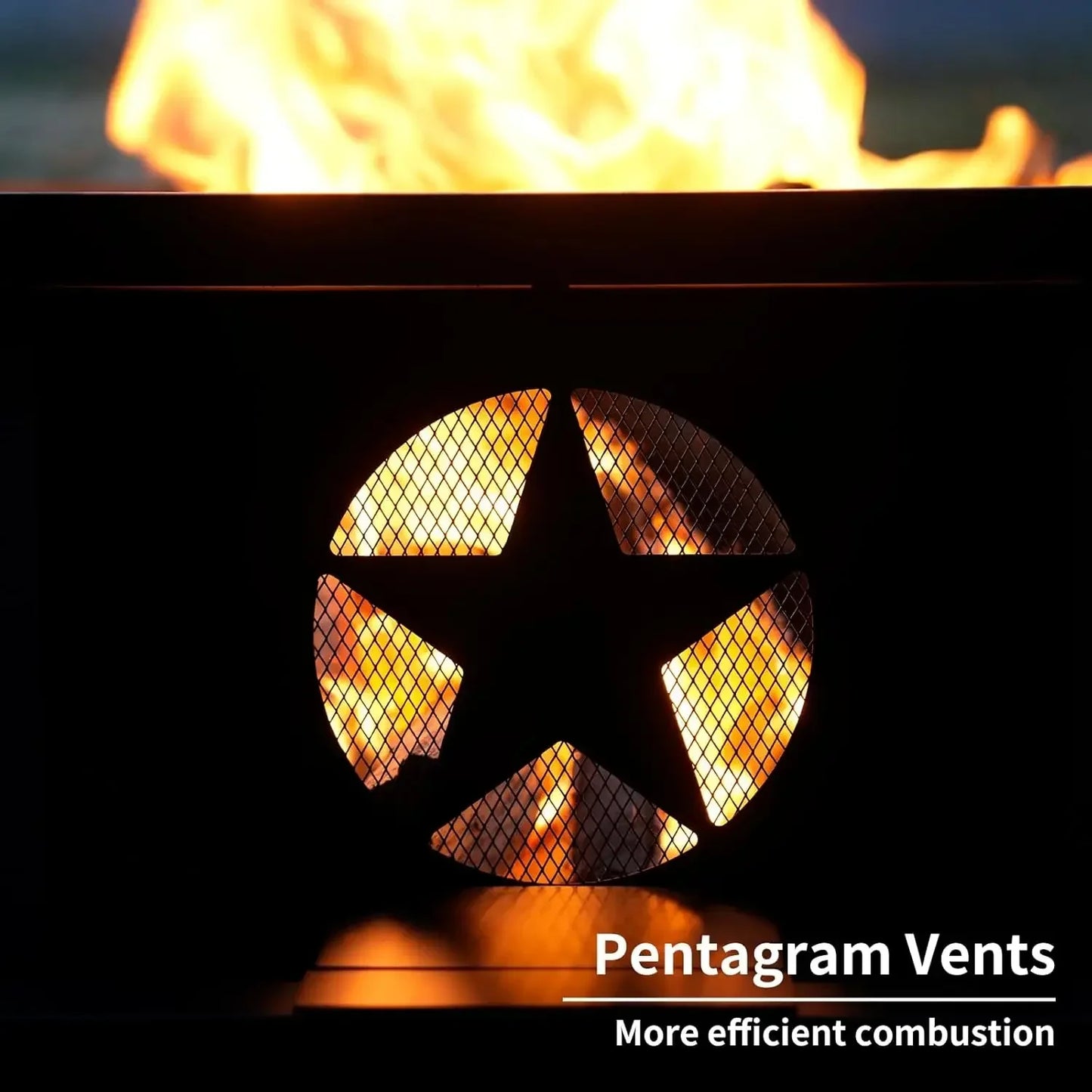 Octagonal Wood Burning Fire Pit With Heavy Duty Construction