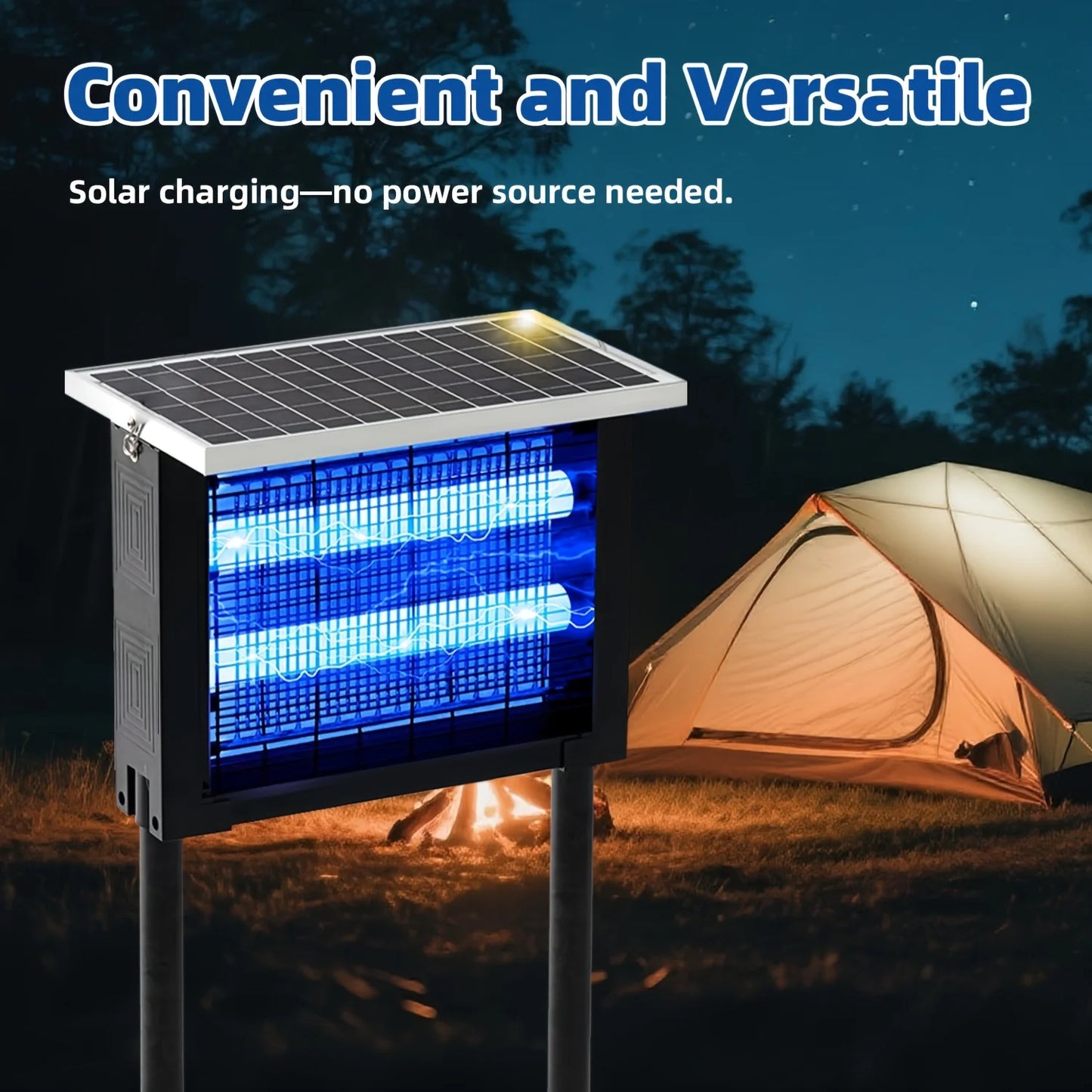 Solar Bug Zapper Outdoor Mosquito Killer Portable Rechargeable