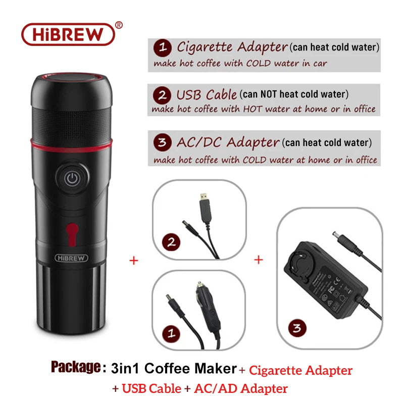 HiBREW Portable Espresso Maker For Car And Home 12V