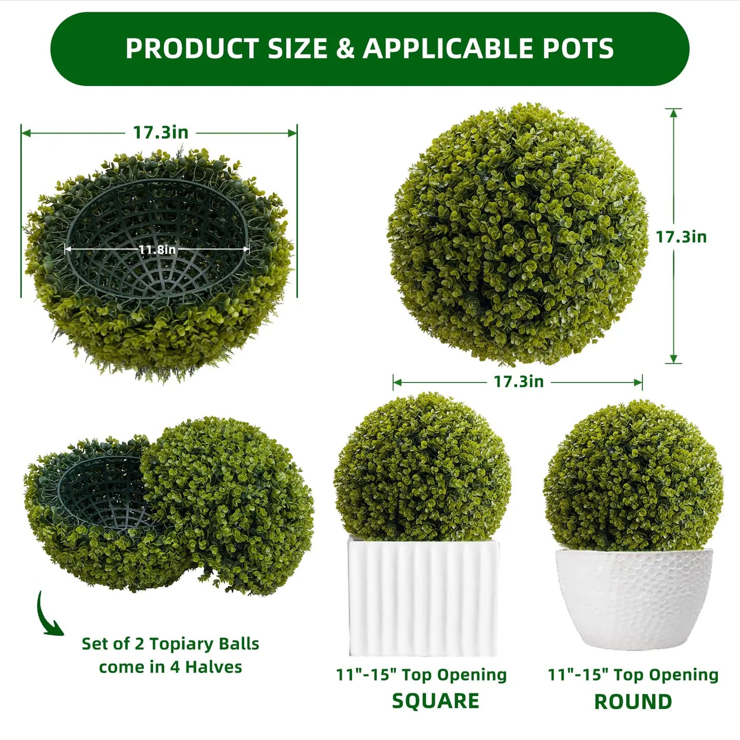 Studyset Artificial Topiary Balls Outdoor Set Of 2 Decor