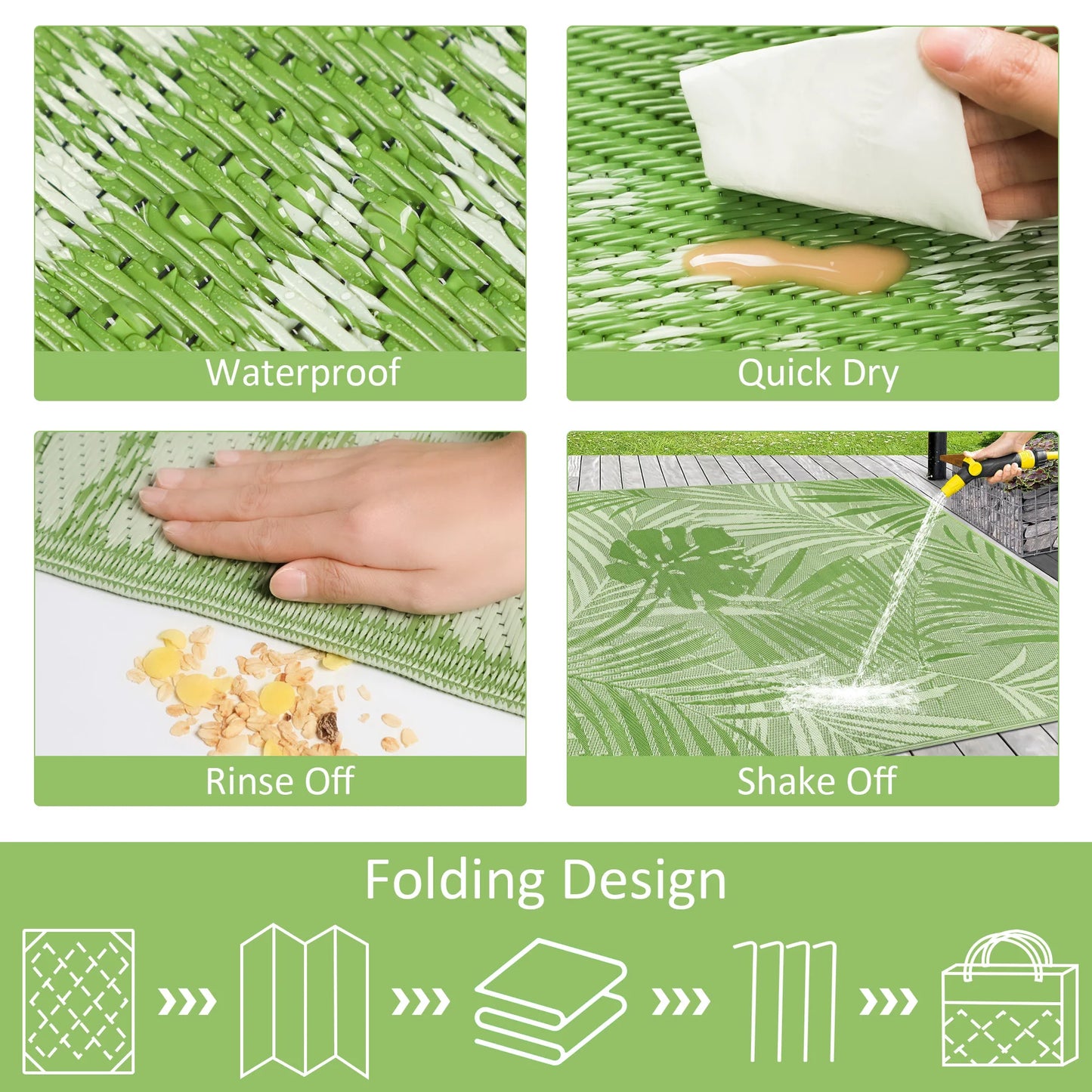 Outdoor Waterproof Rug Made From Recycled Plastic Straw