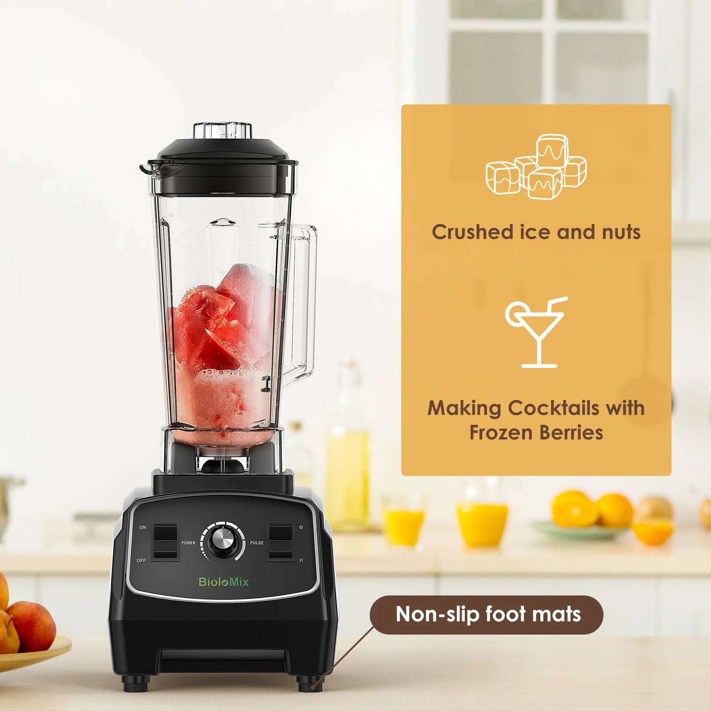 Biolomix BPA Free 2200W Heavy Duty Blender Mixer Juicer