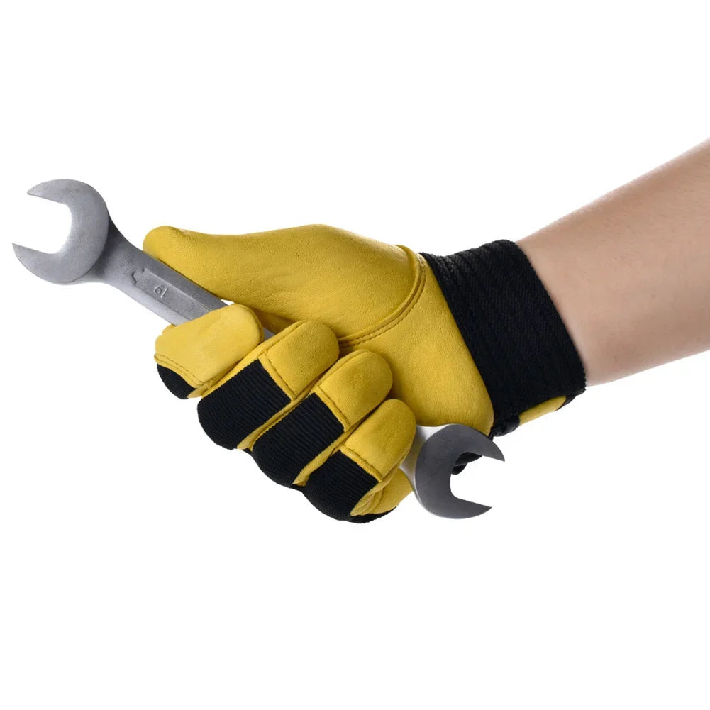 Cowhide Leather Work Gloves for Safety Labour Welding and Gardening