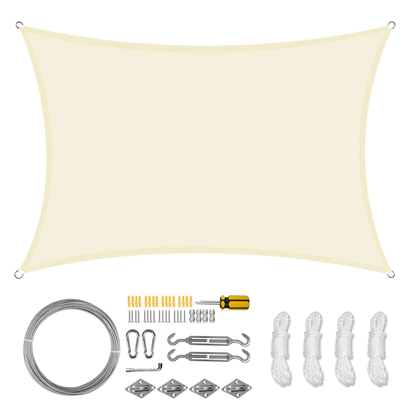 Rectangle Sun Shade Sail Canopy for Outdoor Patio UV Block