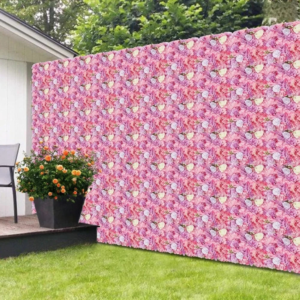 12 Piece 3D Silk Flower Wall Panels Backdrop Hydrangea Rose