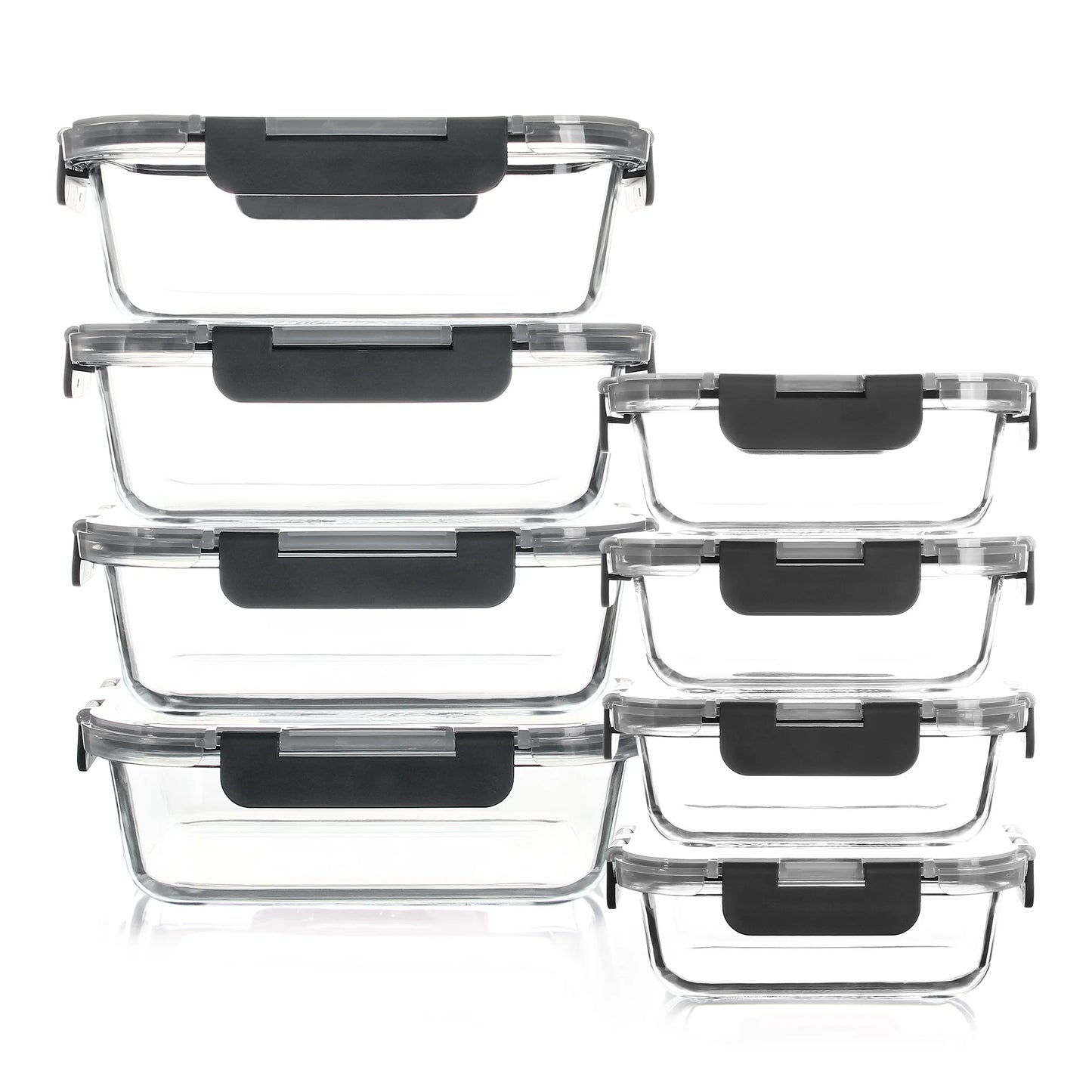 Glass Food Storage Set With Leakproof Lock Lids BPA Free