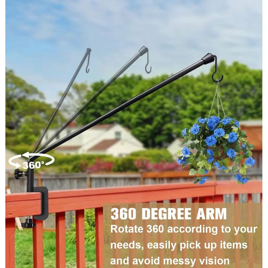Extended Reach Deck Hook Hanger For Railing Heavy Duty Plant Holder