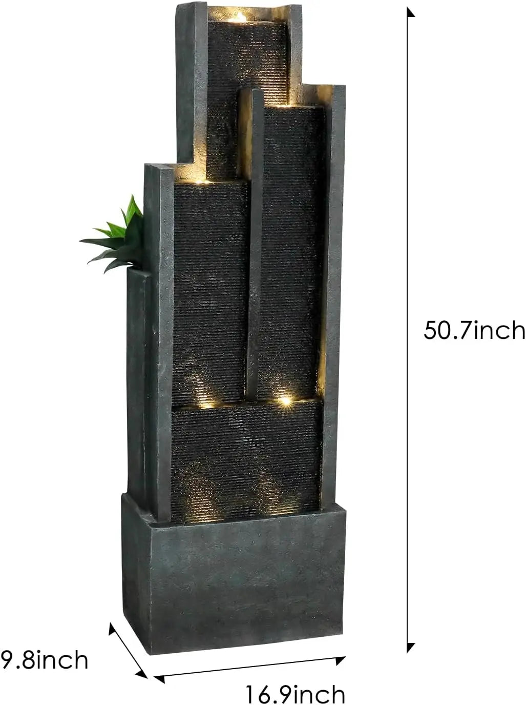 Five Tier Indoor Outdoor Garden Water Fountain Modern Floor Standing