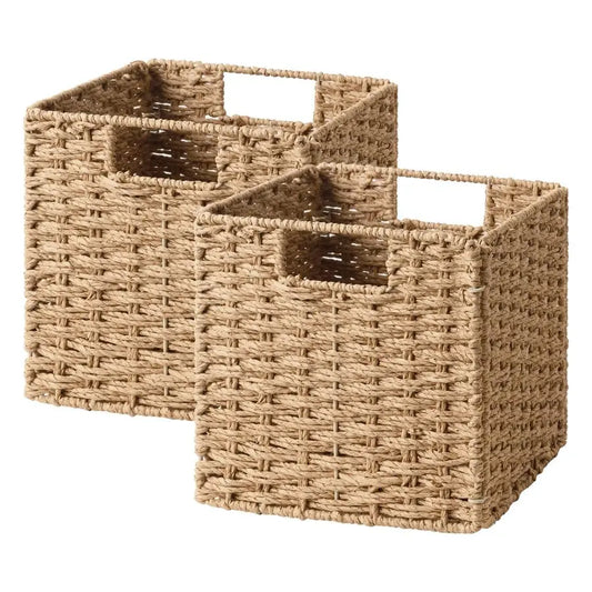 XMSJ Wicker Paper Rope Storage Cubes Organizer Bins
