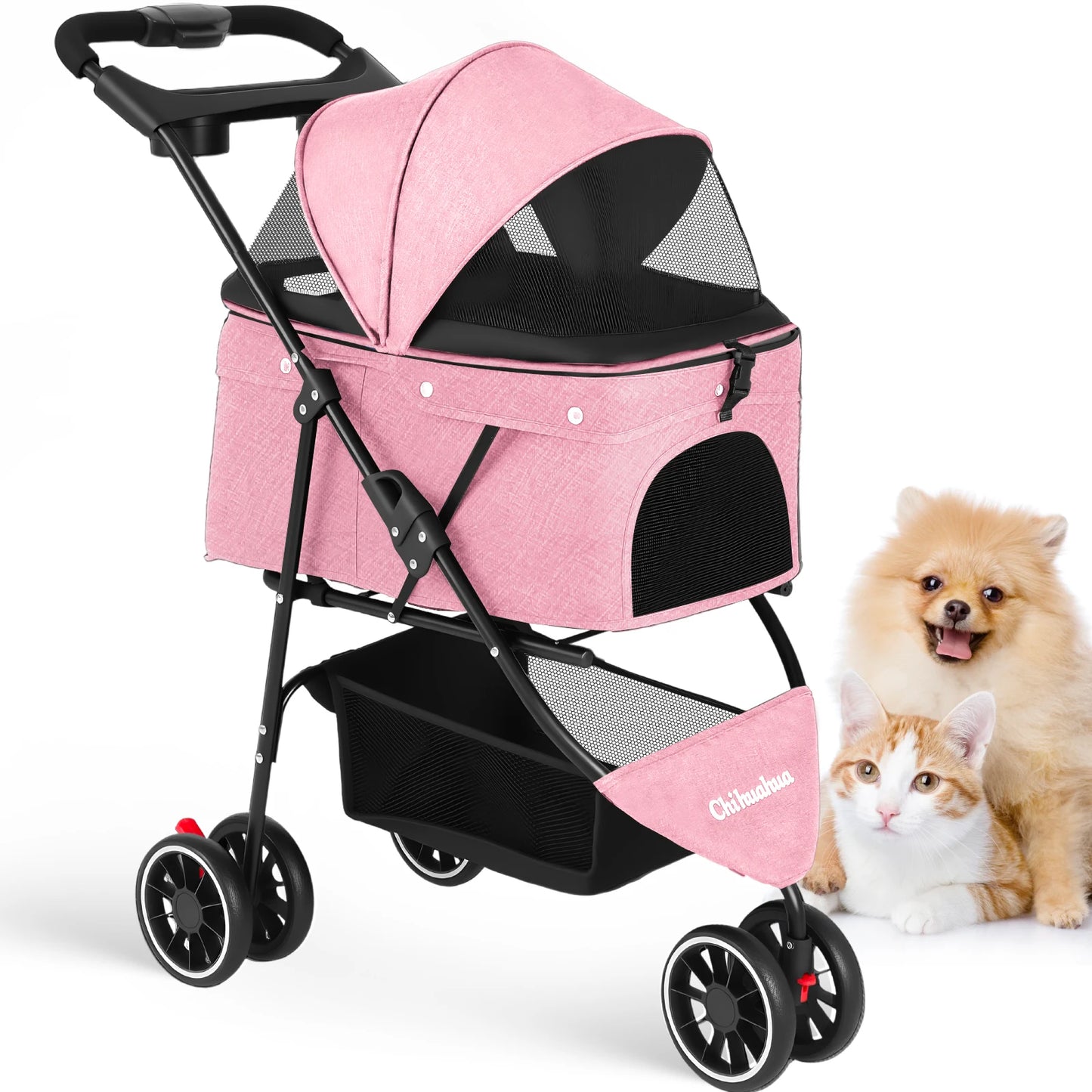 Chihuahua Pet Stroller for Small and Medium Dogs Cats Foldable