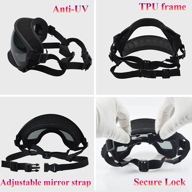 PETRAVEL Dog Goggles Anti UV Sunglasses For Travel Windproof Eyewear