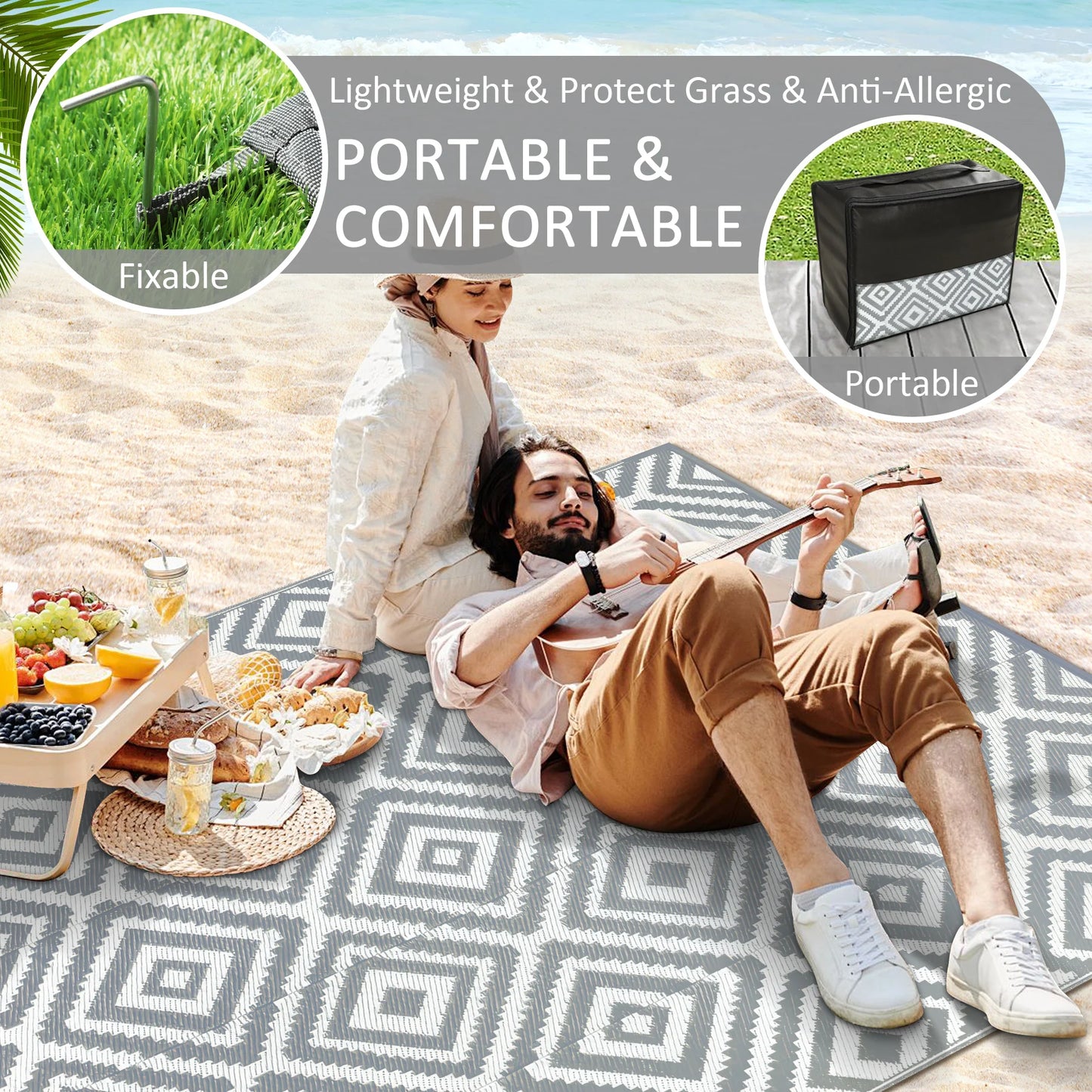 Outdoor Waterproof Rug Made From Recycled Plastic Straw