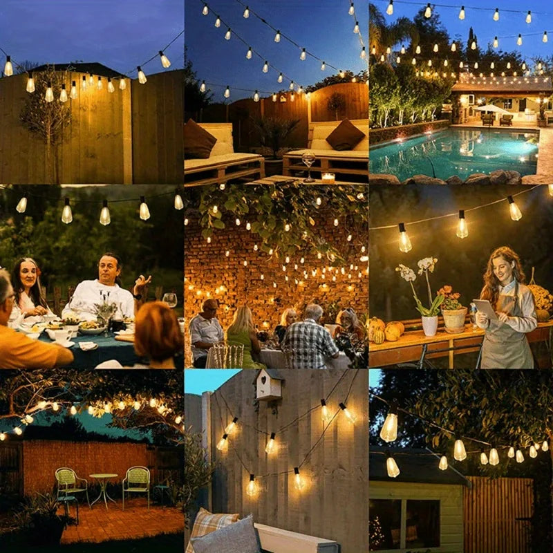 MIMIRGB Outdoor String Lights with 60 LED Bulbs for Patio