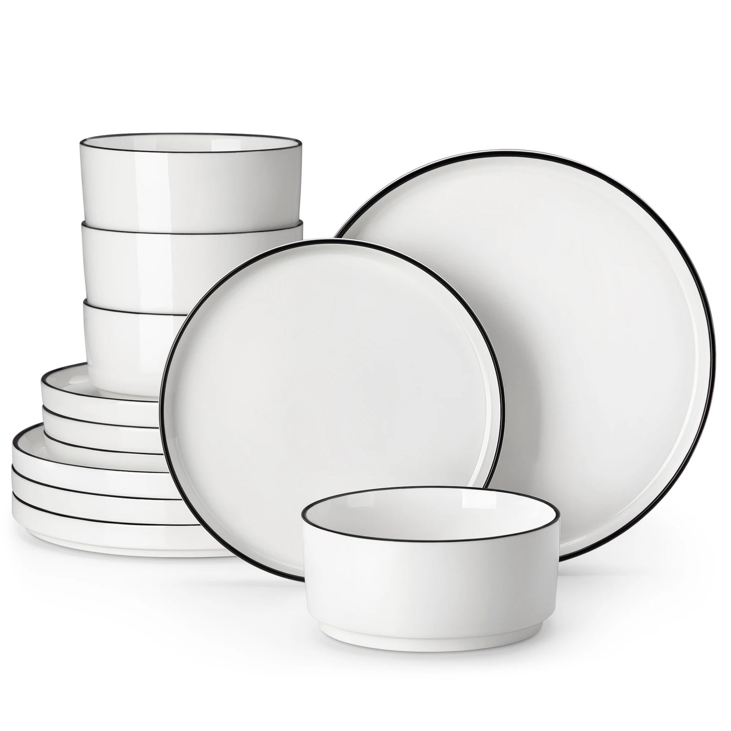 MALACASA Leah Porcelain Dinnerware Set For Everyday Dining