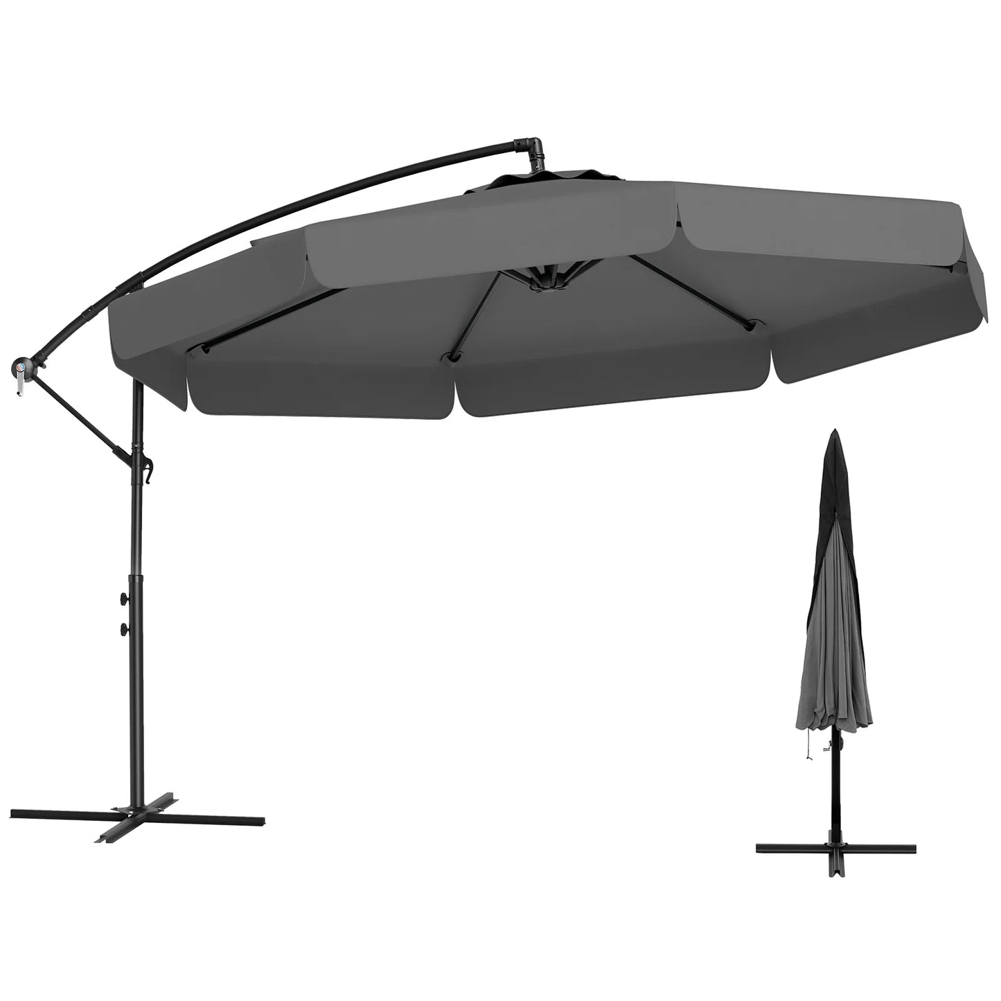 LIFEZEAL Offset Hanging Cantilever Patio Umbrella With Cover