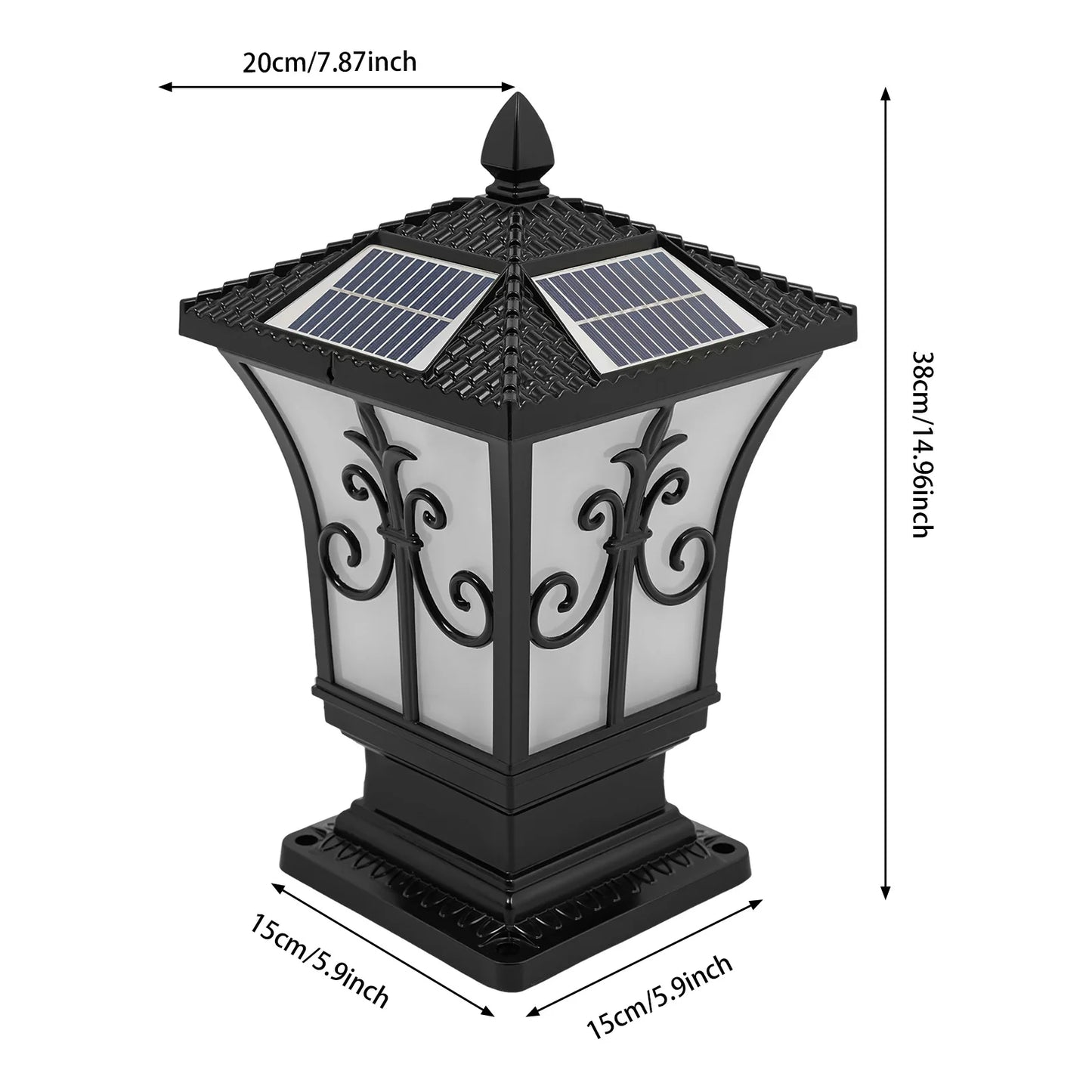 Bymaocar Outdoor Solar Post Light Aluminum Pillar With Remote Control