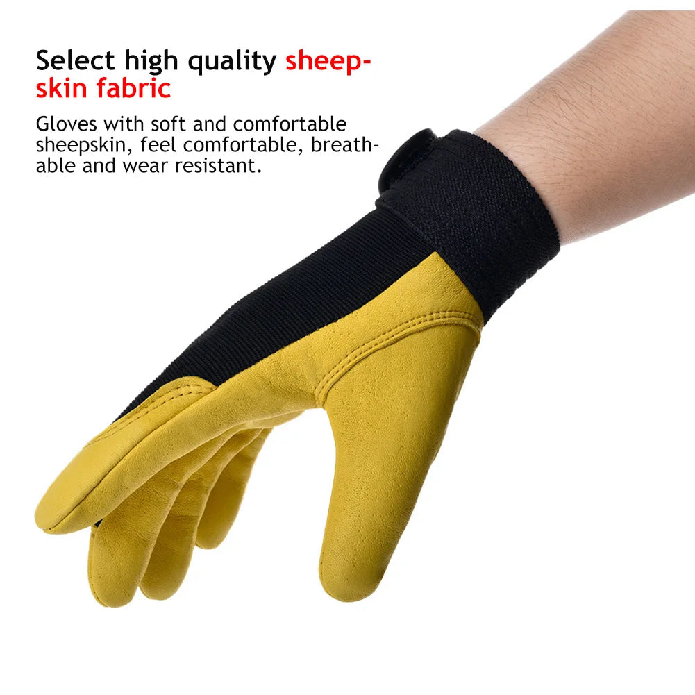 Cowhide Leather Work Gloves for Safety Labour Welding and Gardening