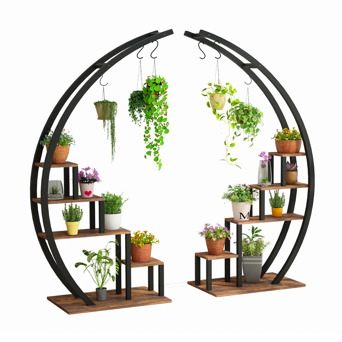 TWISTER.CK 2 Pack 5-Tier Indoor Plant Stand With Metal Racks