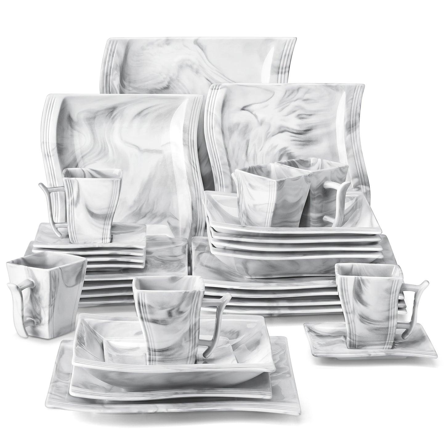 Malacasa White Porcelain Dinnerware Set For Everyday Dining