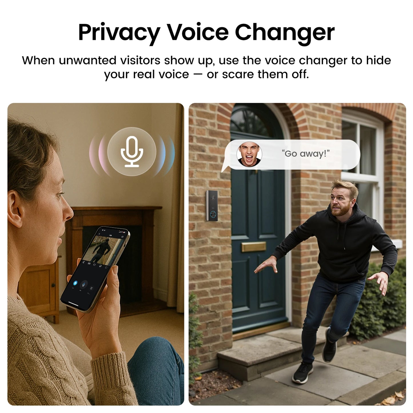 Dekco 3MP WiFi Doorbell Battery Wireless Intercom AI Detection Alexa