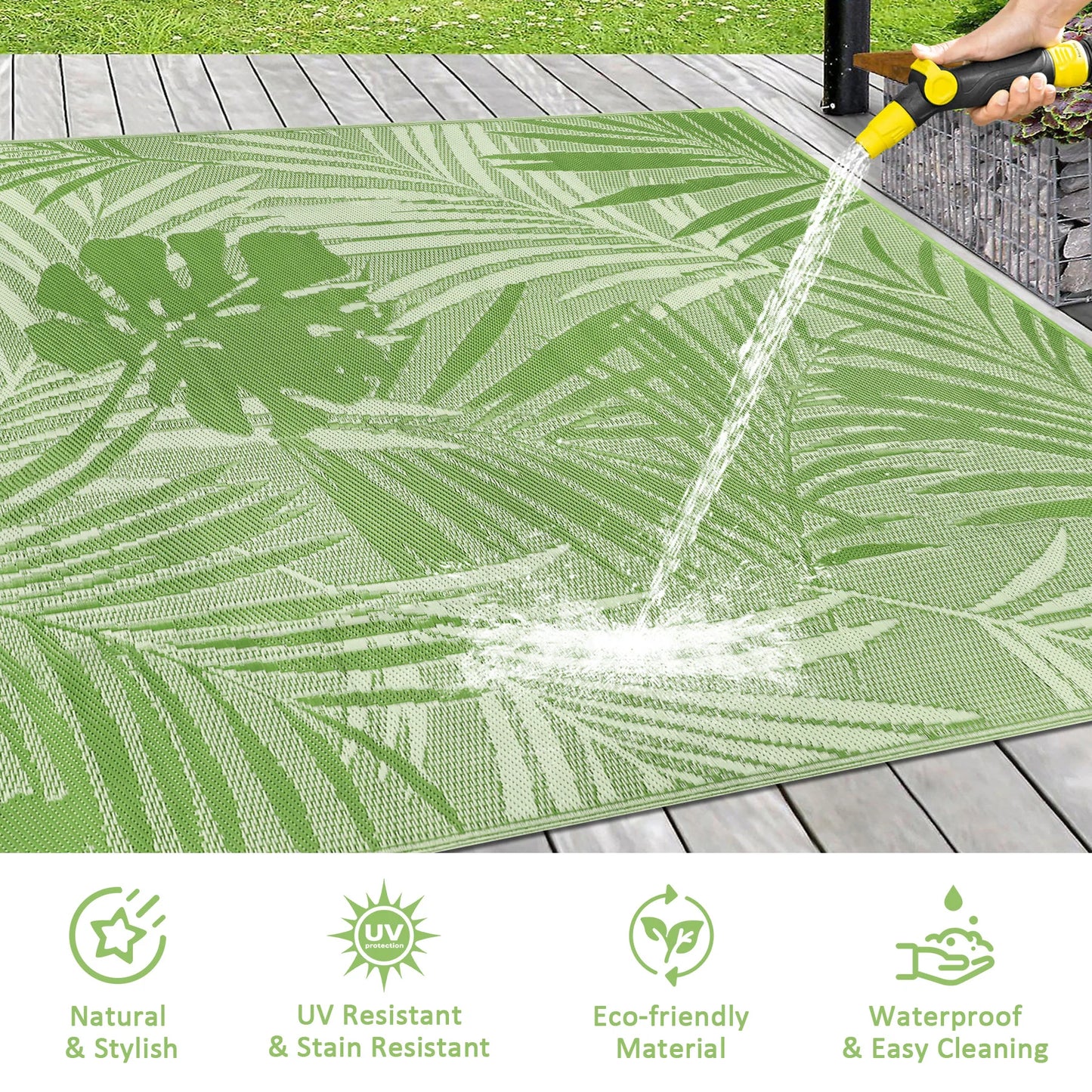 Outdoor Waterproof Rug Made From Recycled Plastic Straw