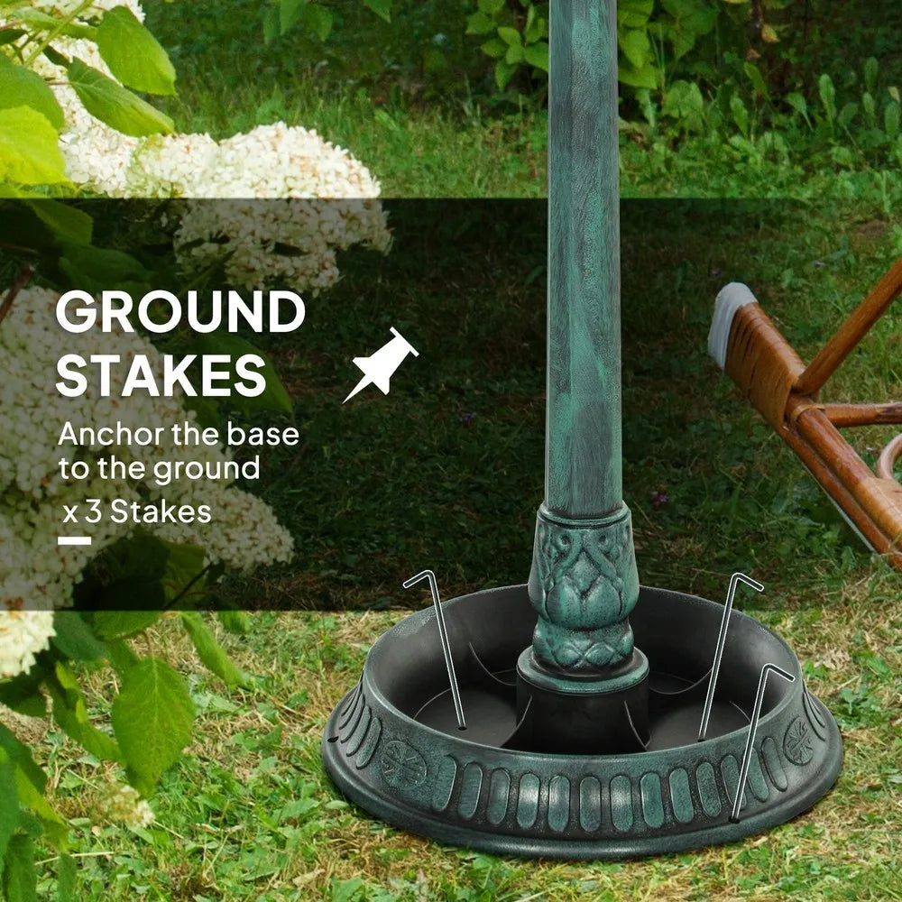 Outdoor Pedestal Bird Bath Garden Decor Feeder Planter Resin Freestanding