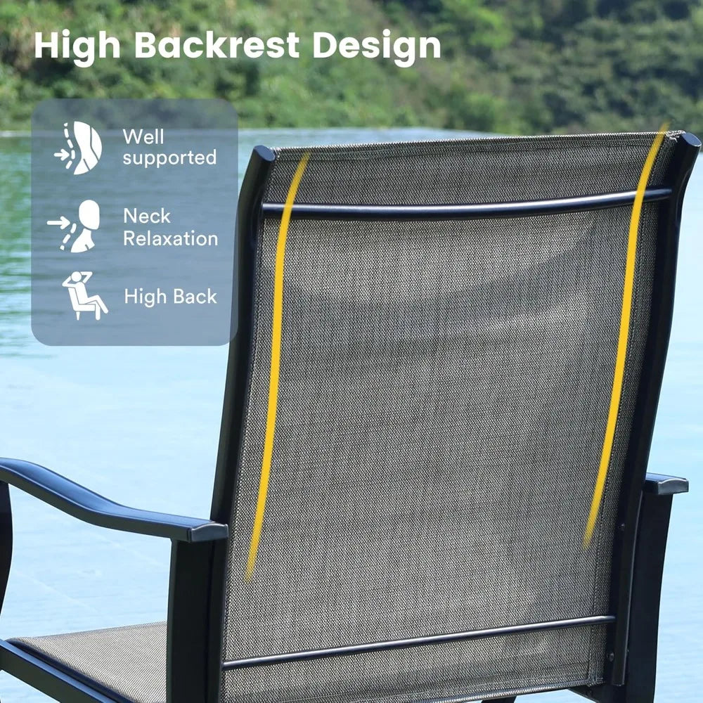 Outdoor Patio Dining Set for 6 with Round Table and Umbrella Hole