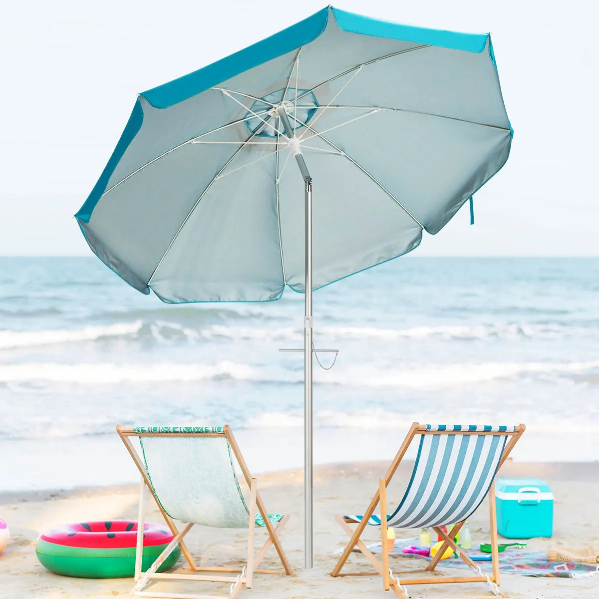 HOMASIS Patio Umbrella Tilt Aluminum With Carry Bag
