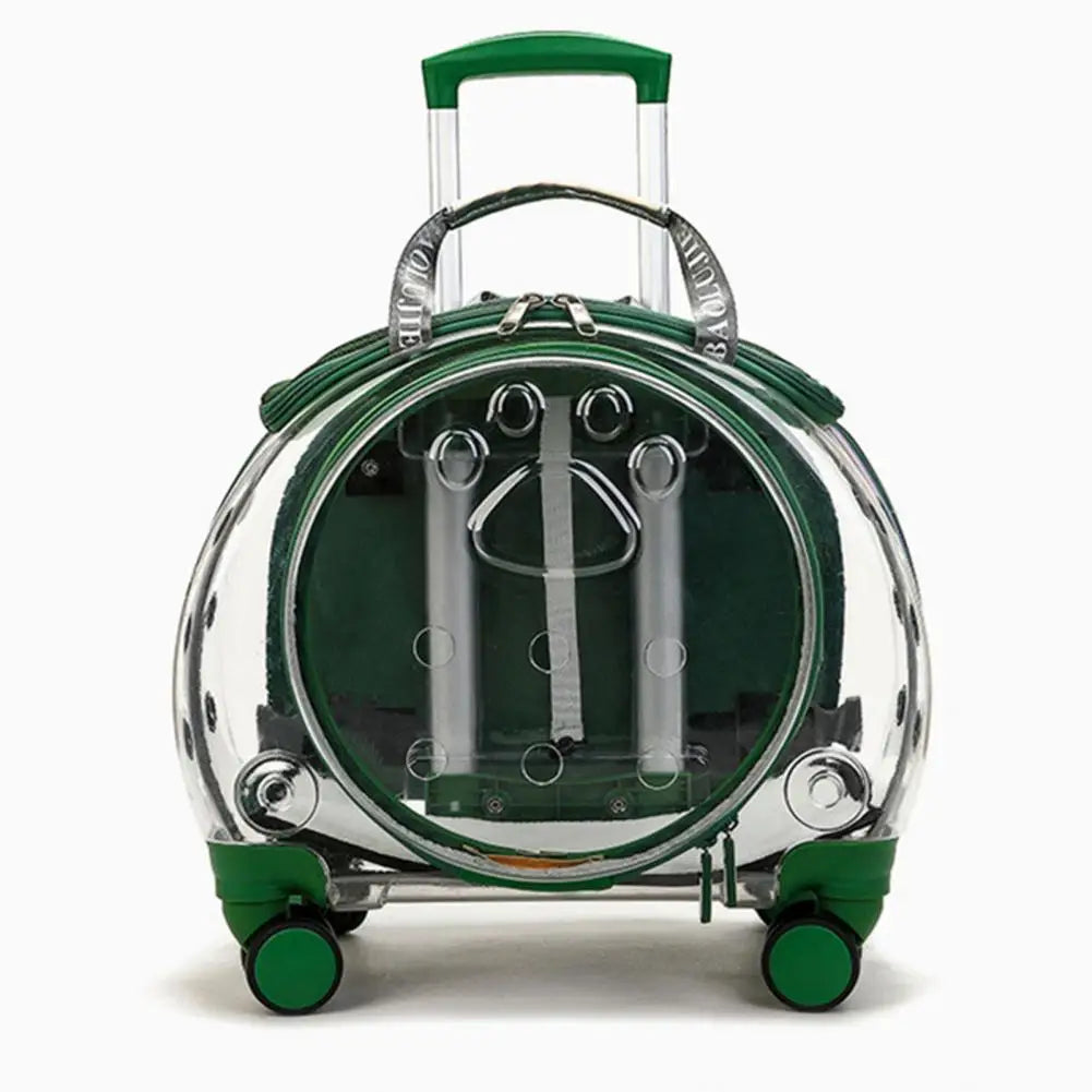 Pet Trolley Case With Clear Ventilation Holes And Silent Wheels