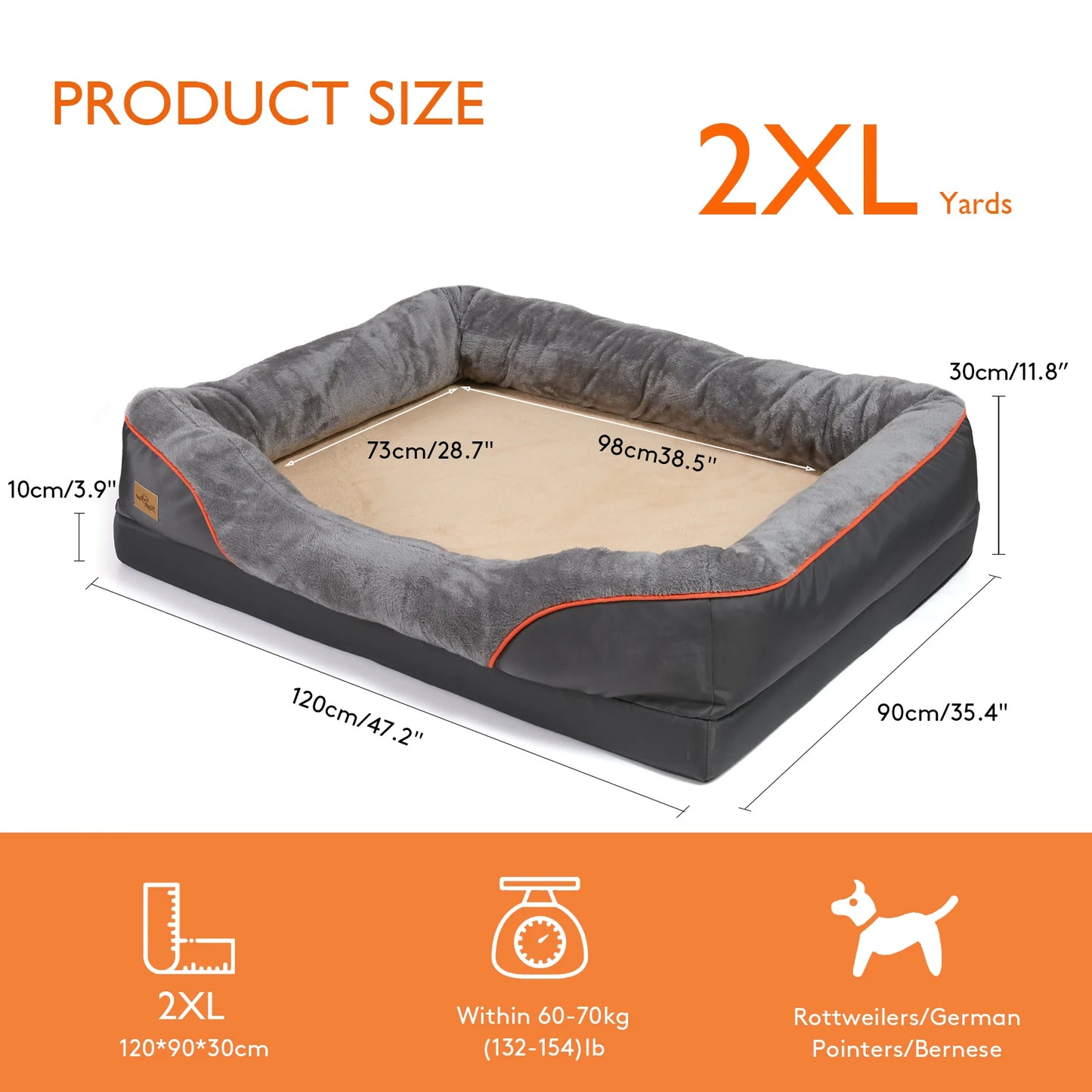 BINGOPAW Dog Bed With Anti Allergy Waterproof Fleece Cover