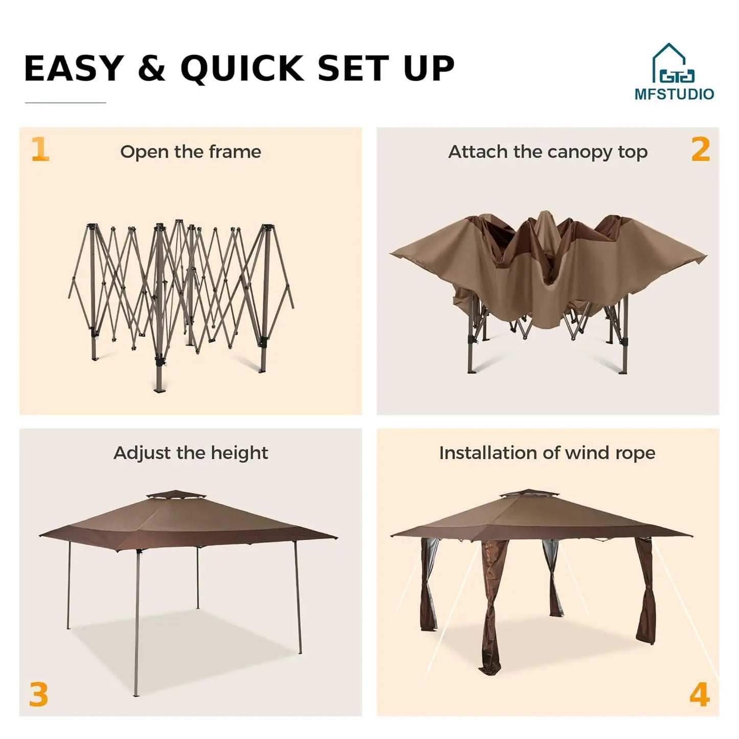 Pop Up Canopy Tent Gazebo Shelter For Outdoor Patio Use