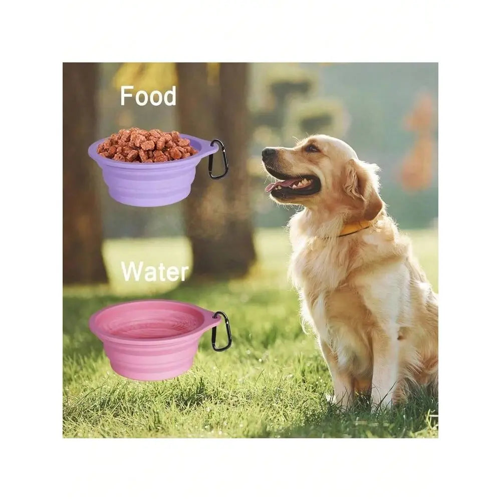 Collapsible Silicone Dog Bowls, Dishwasher Safe, Portable Travel Bowls