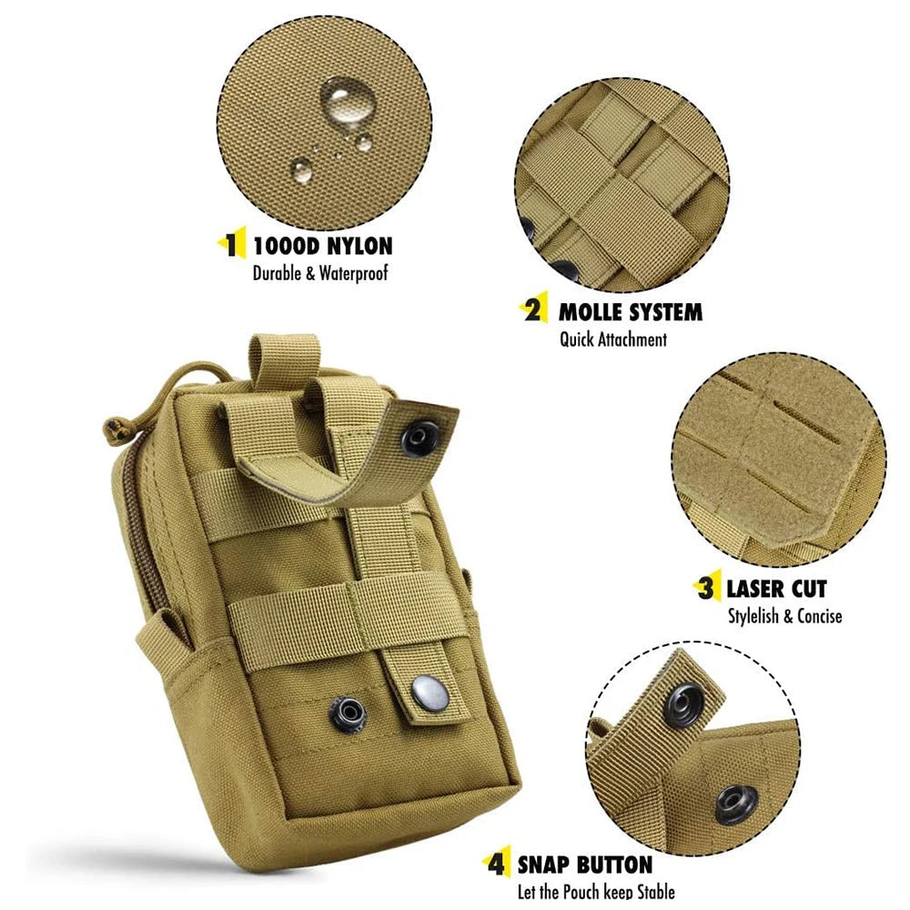 Petravel Dog Tactical Bags Set Molle Pouches Belt Harness