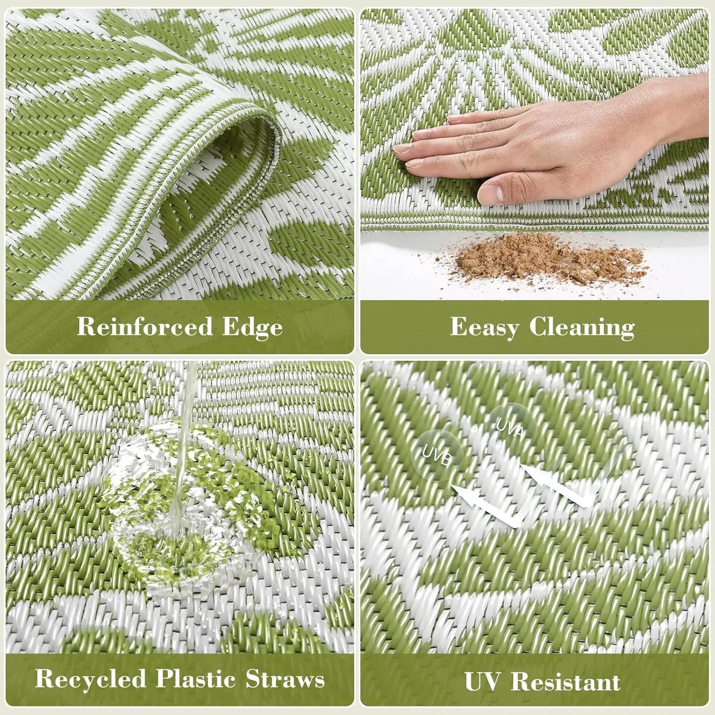 Lightweight Outdoor Plastic Rug Waterproof Mat Camping Picnics
