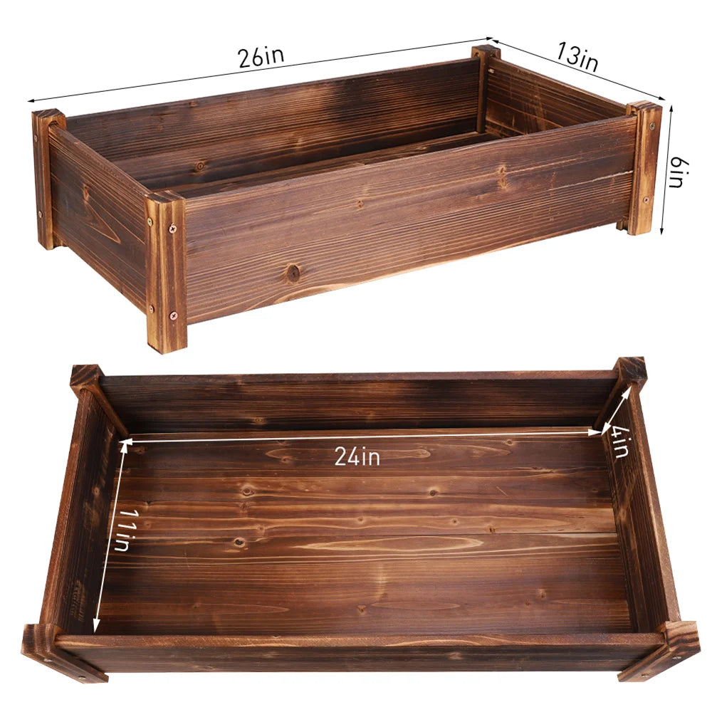 Pine Wood Garden Planter Box For Indoor Outdoor Use