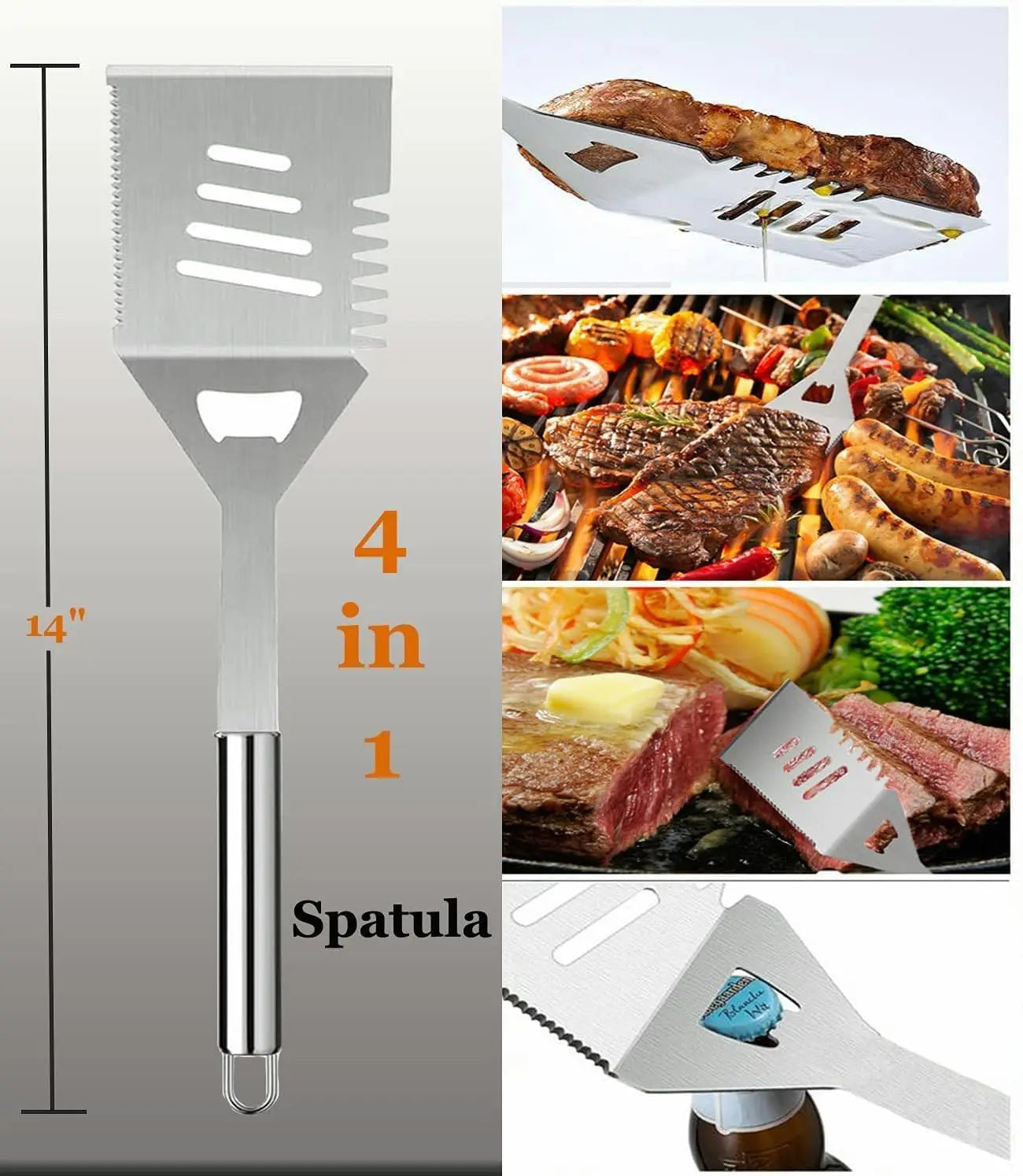 Grill Set With Apron And Tools For Outdoor Barbecues