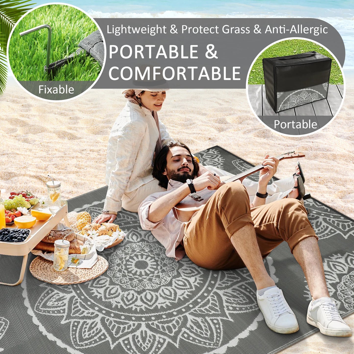 Outdoor Waterproof Rug Made From Recycled Plastic Straw