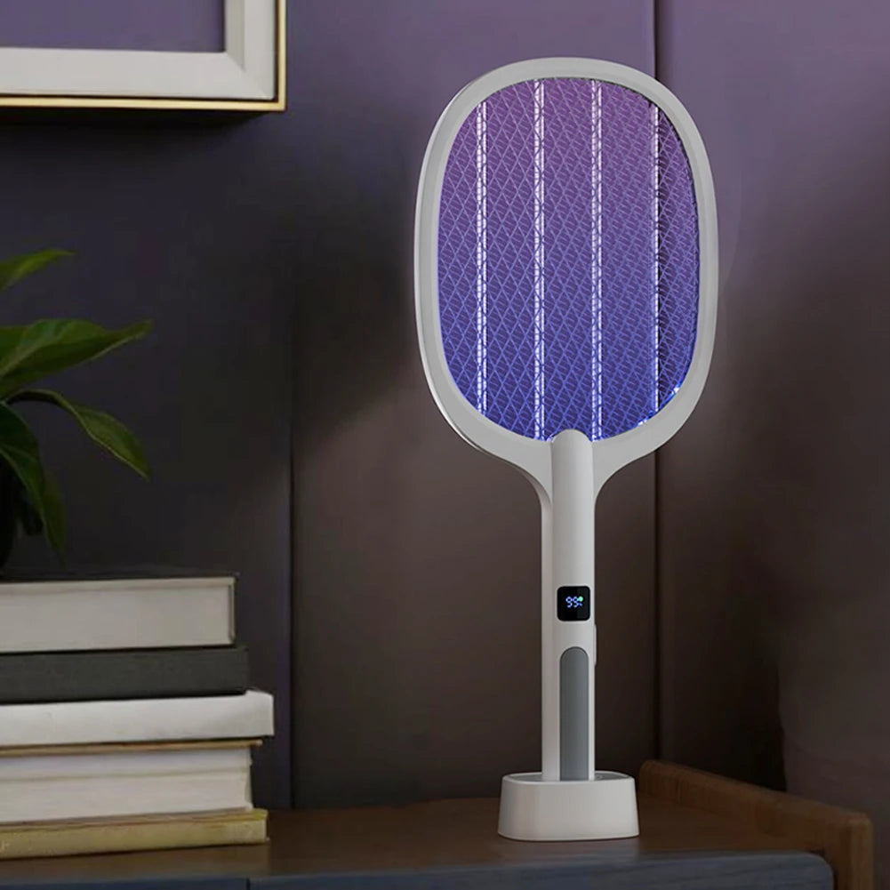 Rechargeable Electric Fly Swatter Mosquito Zapper Racket Lamp