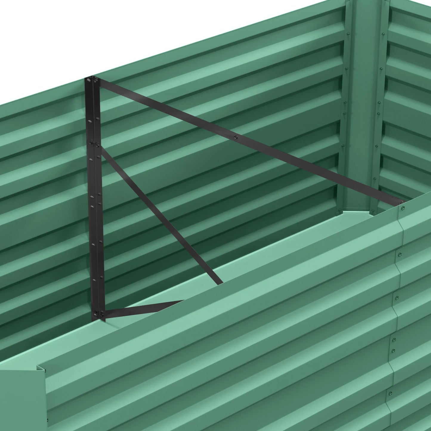 Outsunny Galvanized Raised Garden Bed Kit With Reinforcing Bars Vegetables
