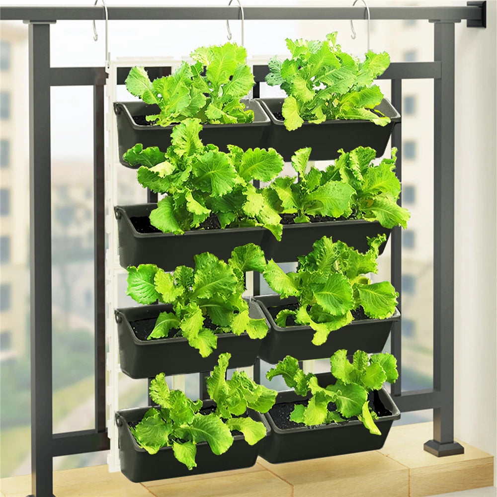 Four-Tier Wall-Mounted Elevated Vertical Garden Planter