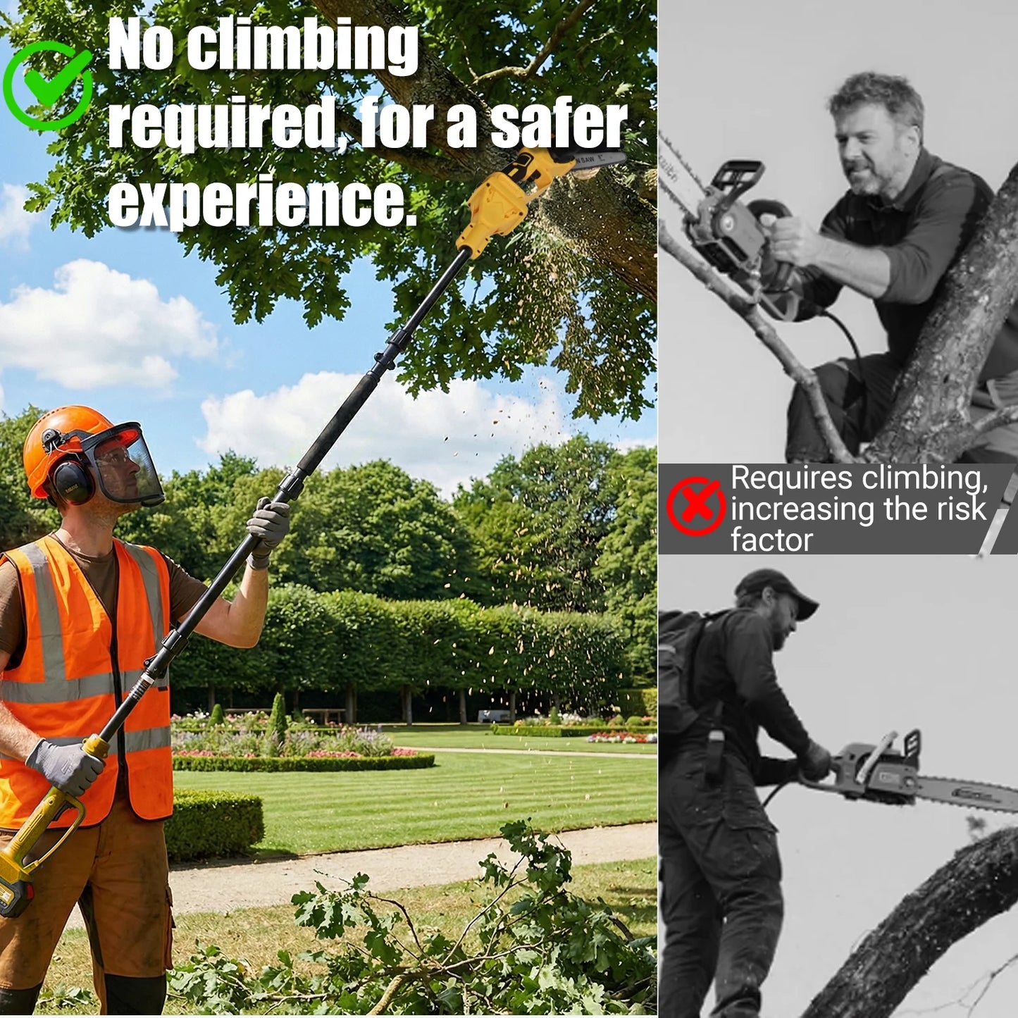2-In-1 Cordless Extension Pole Saw For Yard Wood Cutting