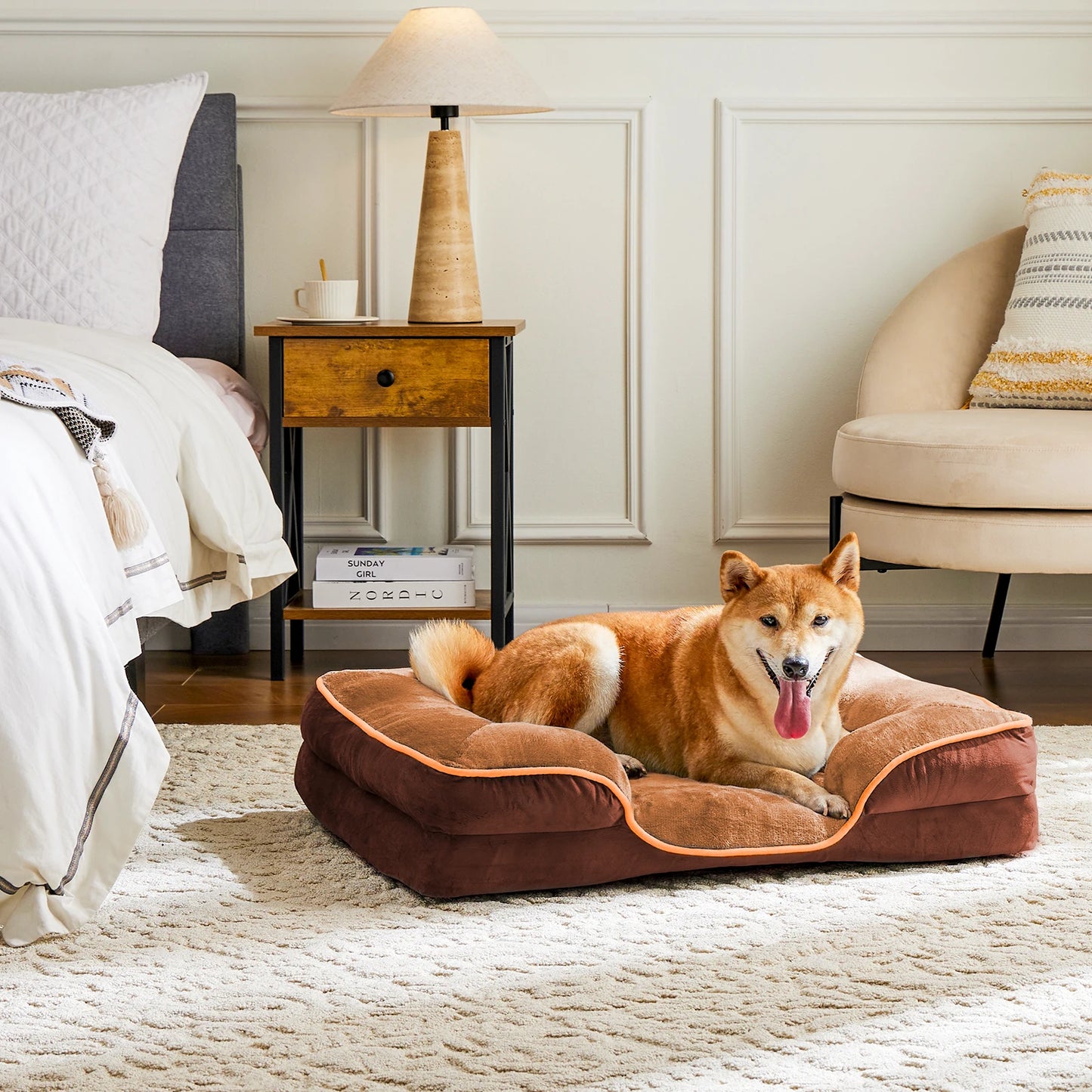 JHK Orthopedic Memory Foam Dog Bed With Washable Cover