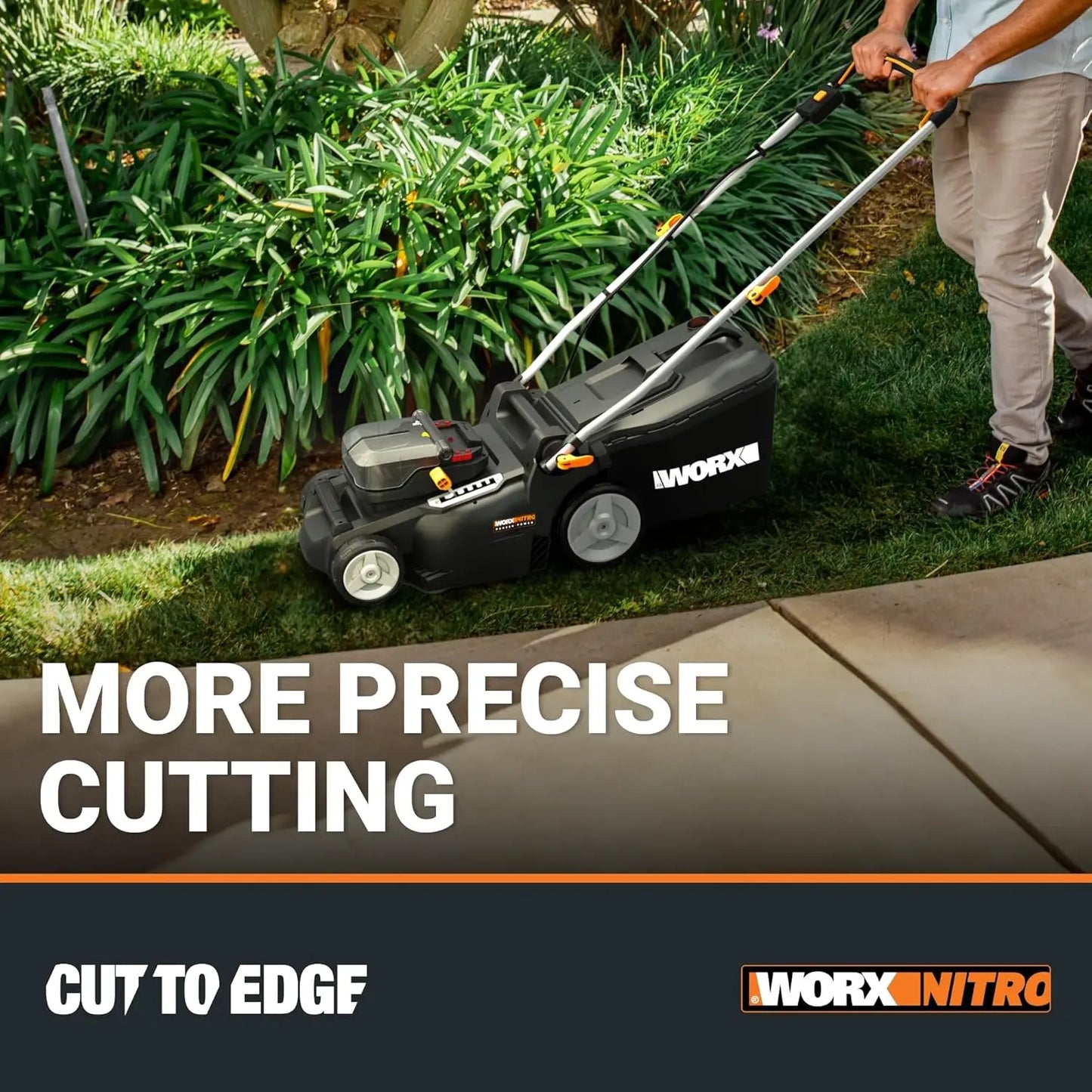 Cordless Lawn Mower 2 In 1 Electric Brushless Motor Lightweight