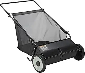 Push Lawn Sweeper With 7 Cu Ft Collection Bag And Durable Steel Frame