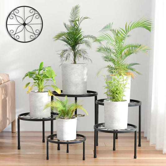 NBVCX Five Tier Metal Plant Stand Heavy Duty Anti Rust Indoor Outdoor Rack