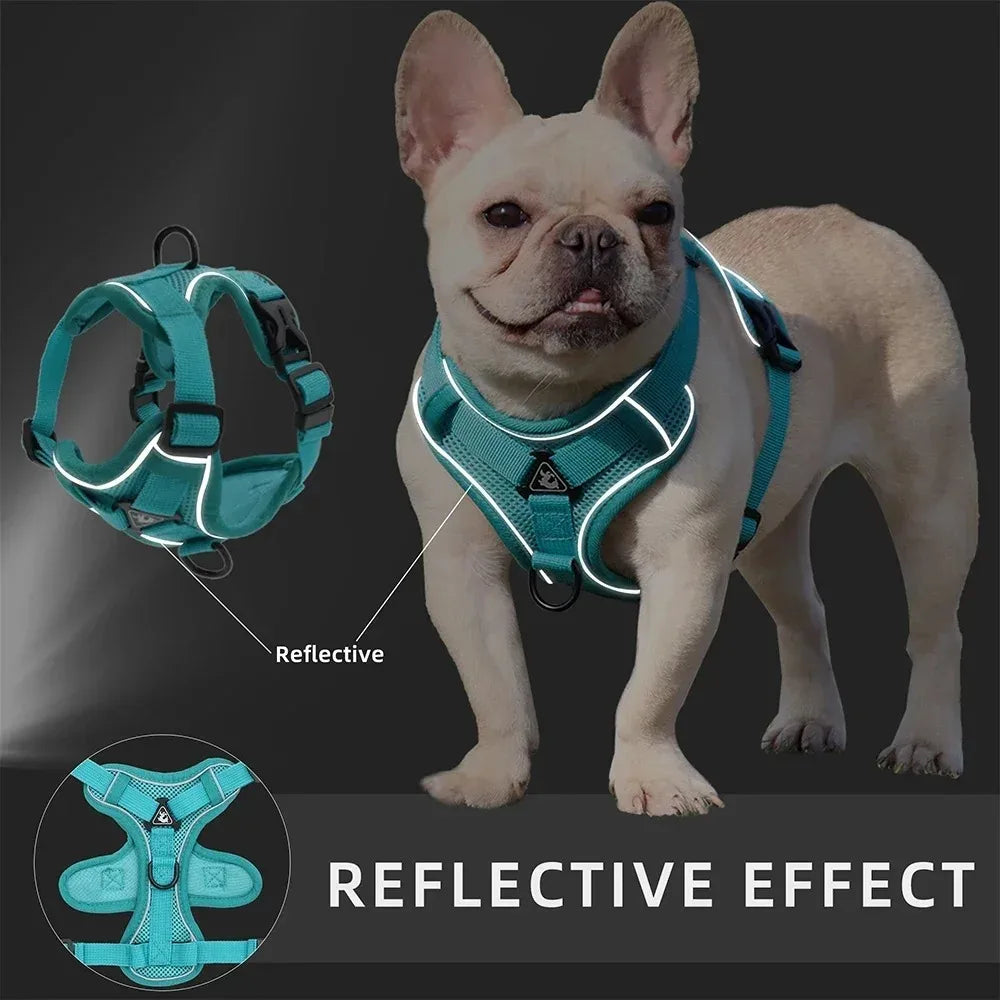 No Pull Dog Harness And Leash Set Reflective Adjustable