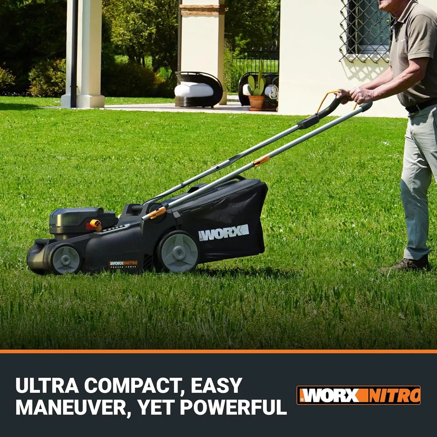Cordless Lawn Mower 2 In 1 Electric Brushless Motor Lightweight