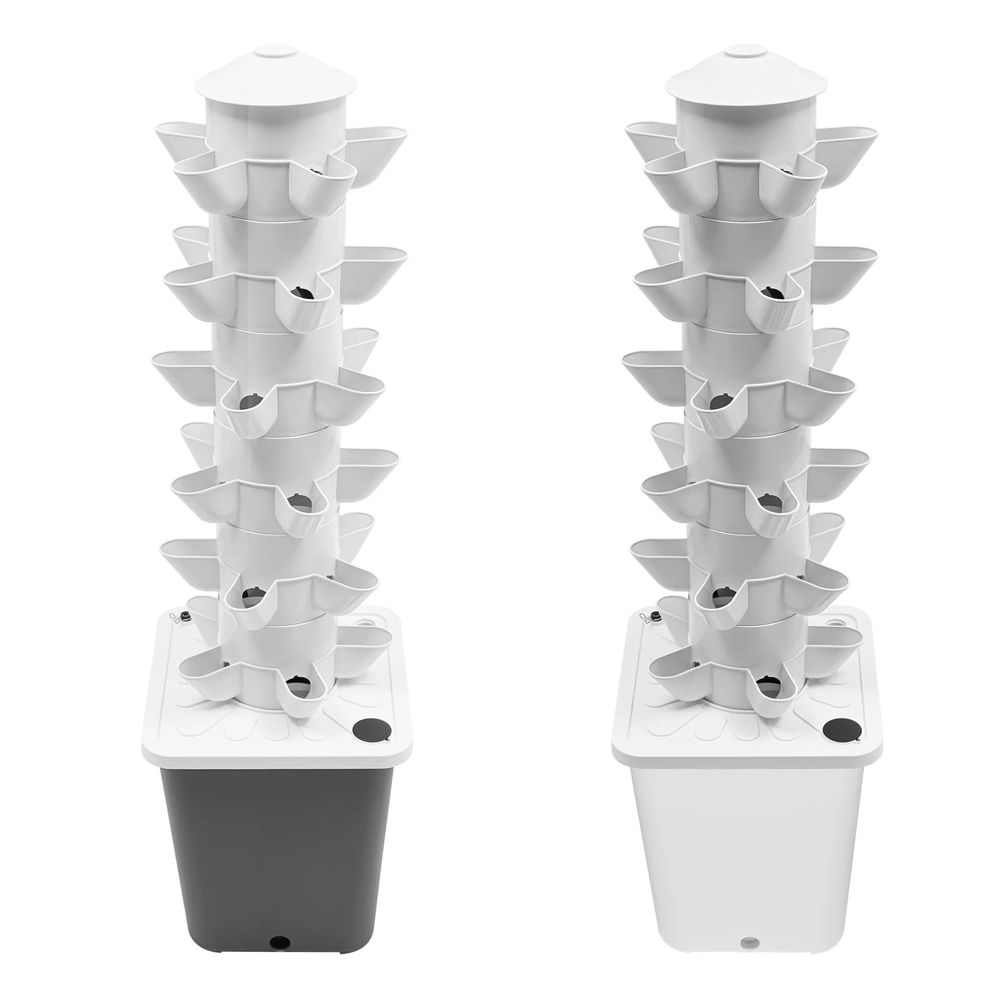 6-Tier Hydroponics Vertical Growing Kit With 30 Planting Holes And LED Lighting